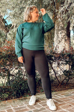 Crew Neck Scuba Sweatshirt | Deep Green