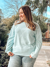 Reverse Stitch Ribbed Top | Blue