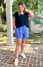 Easy Living Curvy Linen Shorts | Blue