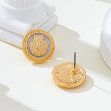 Shell Button Stud Earrings | Gold