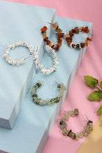 Natural Stone Hoop Earrings | Topaz