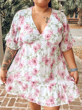 Britt Ruffle Floral Dress | White