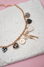 Charm Checkered Bow Necklace