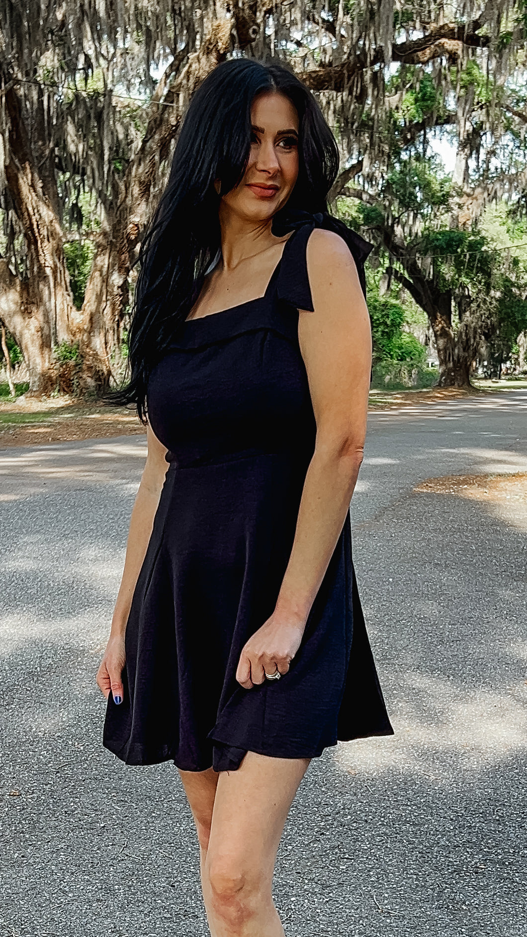 Future Square Neckline Dress | Black