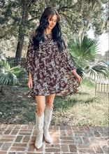 Fall Floral Babydoll Dress | Dark Chocolate