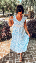 Belle Smocked Floral Midi | Blue