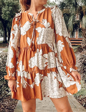 Hanna Floral Tiered Mini Dress | Caramel