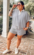 Striped Collared Set | Navy