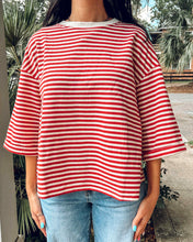 Tie Striped Oversize Top | Rust