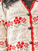 Pretty Floral Cardigan | Red Cream
