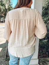 Bow Pleated Top Curvy | Cream