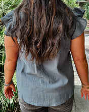 Tie Ruffle Top | Dusty Teal