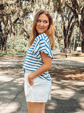 Beachy Terry Cloth Top | Blue