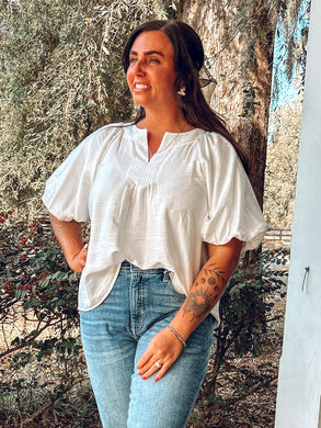 Summer Puff Sleeve Top | White