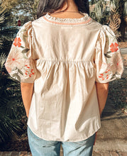 Floral Poplin Top | Cream