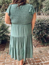 Midi Solid Curvy Dress | Pine