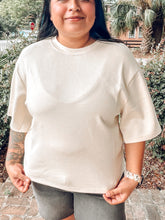 Structured Knit Boxy Top | Cream