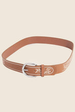 Floral Embroidered Pattern Faux Leather Belt | Ivory