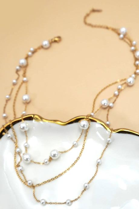 Layered Pearl Necklace | Gold