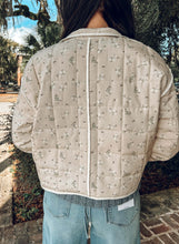 Floral Puffer Jacket | Light Khaki