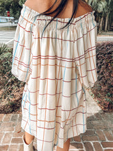 Plaid Ruffle Mini Dress | Cream
