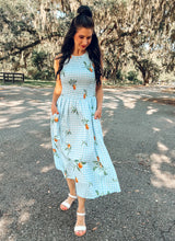 Fruit Gingham Maxi Dress | Blue