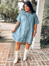 Denim Collared Button Down Dress
