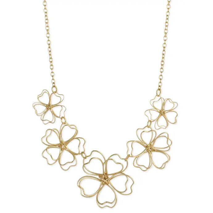 Golden Wire Flower Necklace