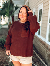 Falling Raw Knit Plus Top | Chocolate