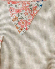 Patchwork Waffle Knit Top | Cream