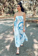 Abstract Peach Print Maxi | Blue