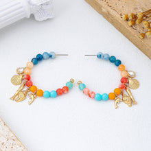 Nautical Beaded Hoop Earrings