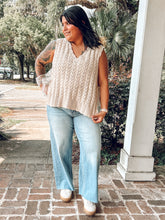 Pointelle Knit Ribbon Vest | Cream