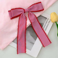 Gingham Bow Hair Clip | Red