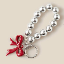 Red Bow Charm Beaded Bag Chain