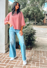 Tie Striped Oversize Top | Rust