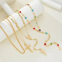 Multi Stone Colored Lariat Necklace