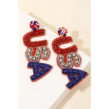 USA Glass Bead Earring