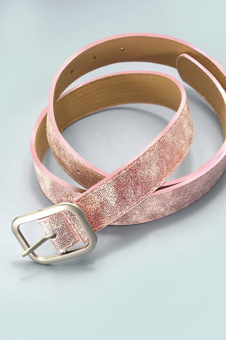 Metallic Square Belt | Pink