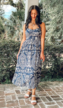 Fleur Bow Midi Dress | Navy