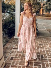 Audrey Corset Floral Maxi | Pink