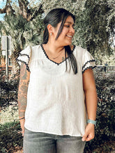 Wavy Ruffle Top | Cream