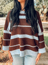 Cozy Colorblock Sweater | Blue/Brown