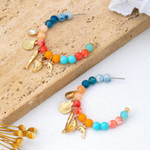 Nautical Beaded Hoop Earrings