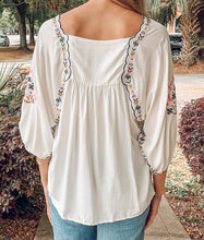Boho Floral Tie Top | White