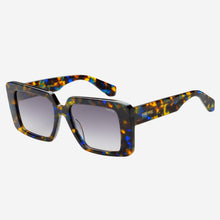 Camilla Acetate Womens Rectangular Sunglasses: Blue Tortoise