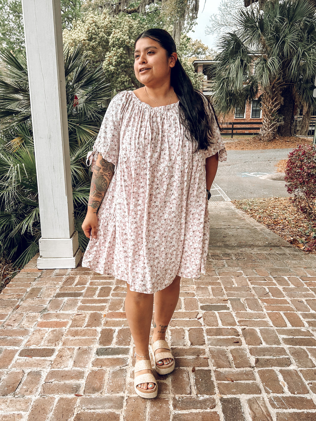 Annie Ditzy Floral Dress | Pink