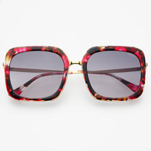 Lulu Acetate Womens Square Sunglasses: Burgundy Tortoise