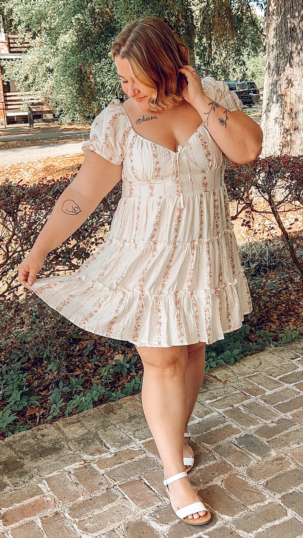 Floral Tiered Mini Dress | Small-Curvy