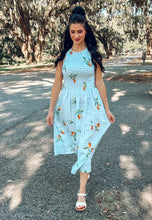 Fruit Gingham Maxi Dress | Blue